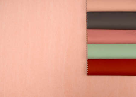 Leather samples in various colors.の写真素材