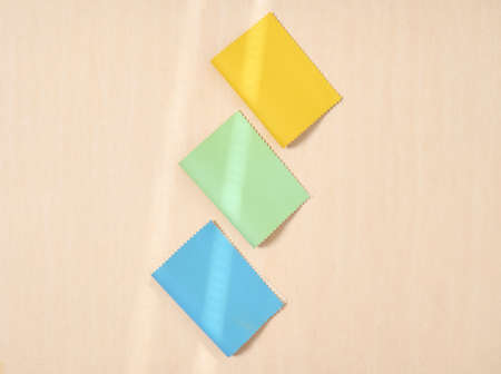 Leather samples in various colors.の写真素材