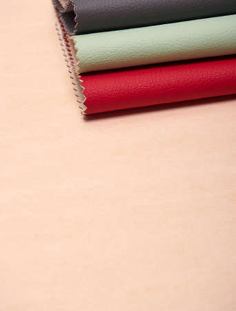 Leather samples in various colors.の写真素材