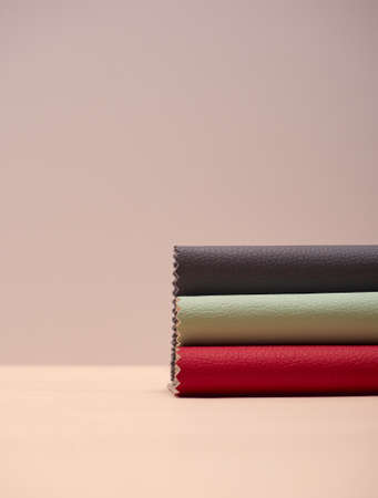 Leather samples in various colors.の写真素材