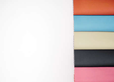 Leather samples in various colors.の写真素材