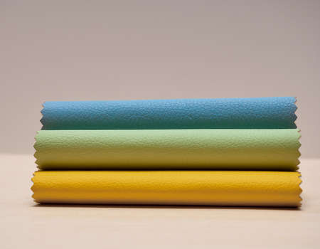 Leather samples in various colors.の写真素材