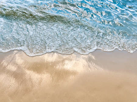 Beach sand sea water summer background.の写真素材