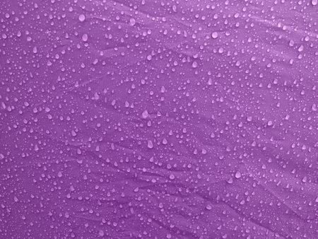 Water drops on waterproof membrane fabric. Morning dew on tent.の写真素材