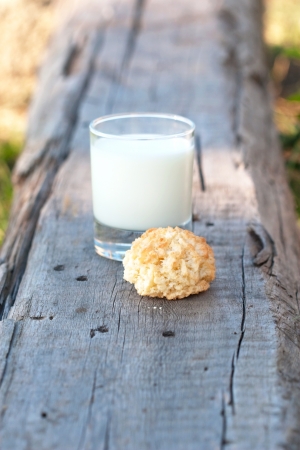 village sweet breakfast - biscuit and milkの写真素材