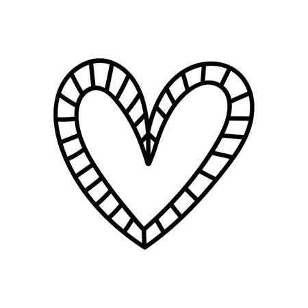 Cute doodle heart isolated on white background. Vector hand-drawn illustration. Perfect for Valentines Day designs, cards, decorations.のイラスト素材