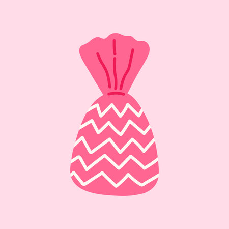 Cute pink wrapped candy. Vector hand-drawn illustration in a flat style. Perfect for decorations, ,...