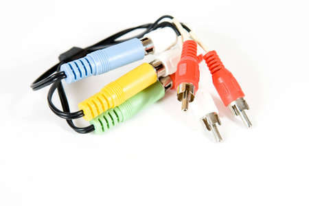RCA cable with plugs and socketsの写真素材