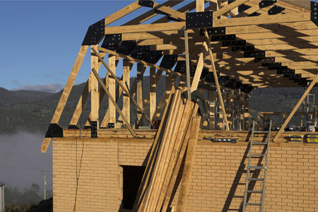 Building site of a new house in Tasmania, Australia
