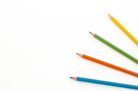 Color pencils isolated on white backgroundの写真素材