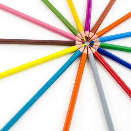 Color pencils isolated on white backgroundの写真素材