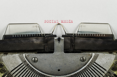 Social media word printed on an old typewriterの写真素材