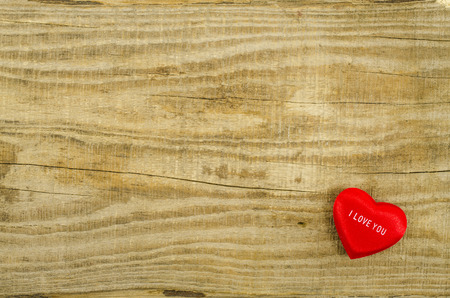 Hearts on empty wooden tableの写真素材
