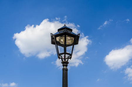 Street lamp on blue skyの写真素材