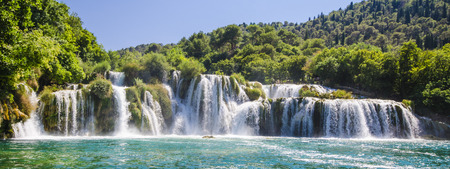 Krka river waterfalls, Dalmatia, Croatiaの写真素材