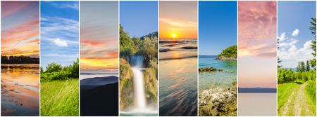 Collage of landscapesの写真素材