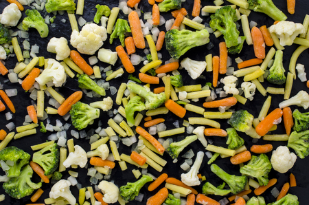 Frozen vegetables backgroundの写真素材