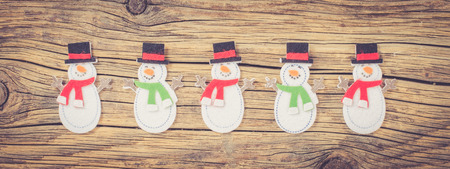 Christmas decoration on wooden backgroundの写真素材