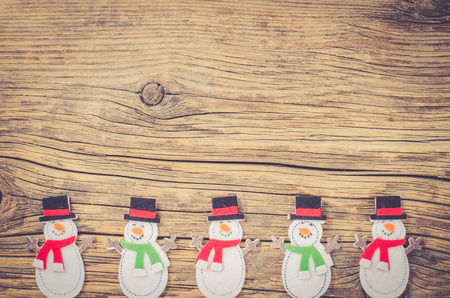 Christmas decoration on wooden backgroundの写真素材