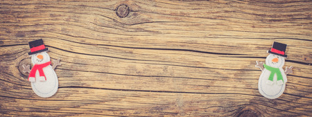 Christmas decoration on wooden backgroundの写真素材