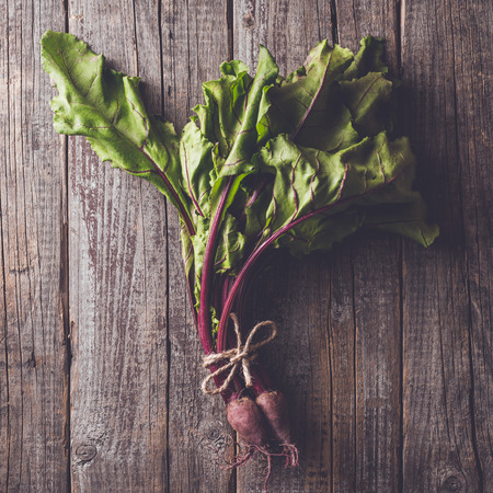 Beetroot on wooden tableの写真素材