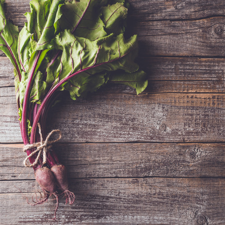 Beetroot on wooden tableの写真素材