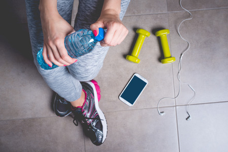 Female fitness exercise conceptの写真素材