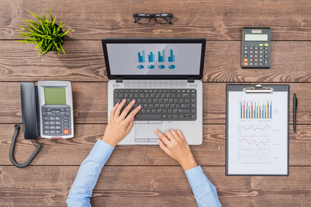 Overhead shot of business desktopの写真素材