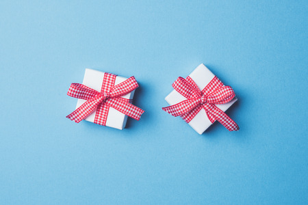 Valentine's Days background with small gift boxesの写真素材