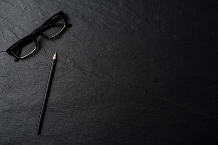 Office desk with business accessories. Top viewの写真素材