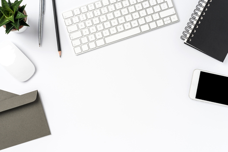 Office or business accessories on white backgroundの写真素材