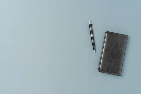 Office desktop with copyspace. Top view