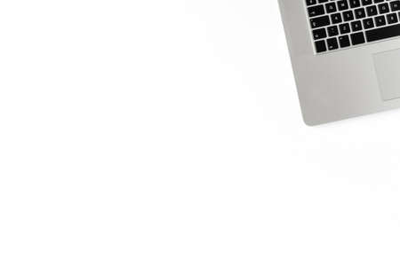 Concept of business background with laptop. Office desktop with copyspaceの写真素材