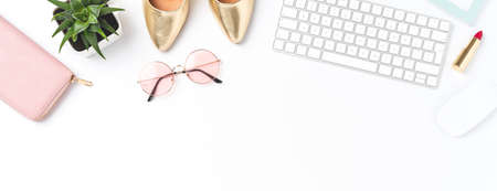 Online shopping concept. Top viewの写真素材