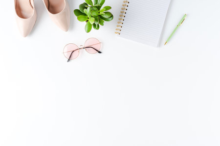 Fashion bacground with women's accessoriesの写真素材