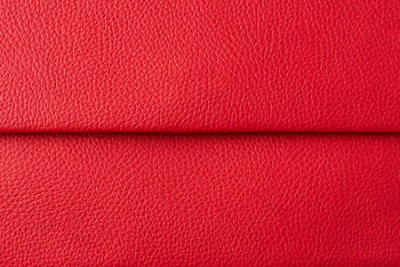 Red folded leather background. Elegant textureの写真素材