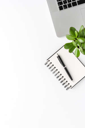 Office desktop with laptop and business accessories. Elegant workspaceの写真素材