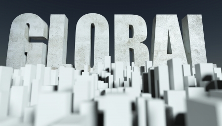 3d Global City concept, architectural model of cityscapeの写真素材