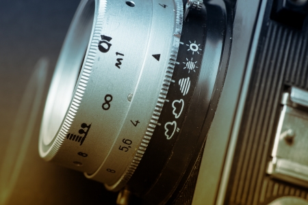 Close up of old camera, vintage styleの写真素材