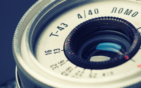 Close up of old camera, vintage styleの写真素材