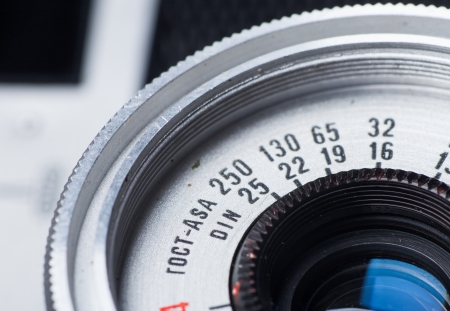 Close up of old camera, vintage styleの写真素材