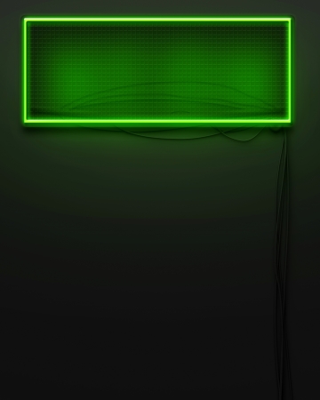 Neon glowing signboard empty frame with copyspaceの写真素材