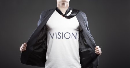 Business vision with young successful businessman creative concept