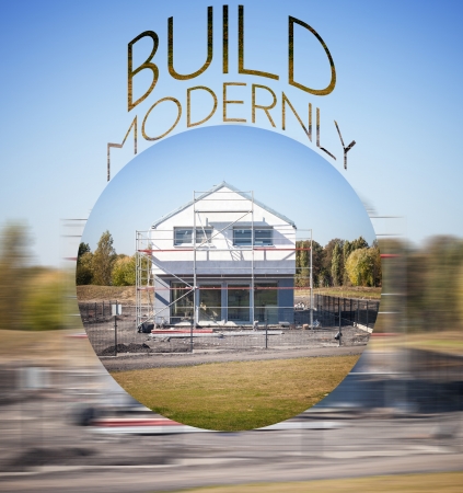Build modernly design background with photography and typographyの写真素材