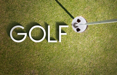 Golf course design with photography and typographyの写真素材