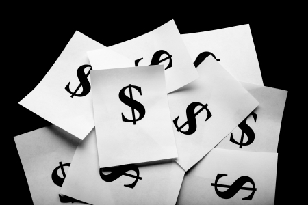 Lot of dollar signs backgroundの写真素材