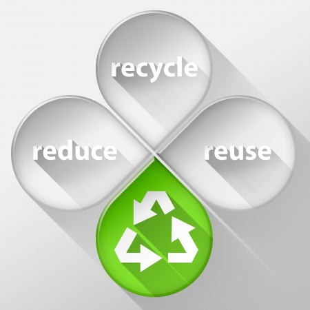 Recycling concept sign in clover 3d illustration flat designの写真素材