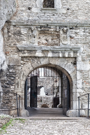 Medieval stone castle gate, architectural illustrationのeditorial素材