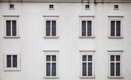 Wall of building facade with windows