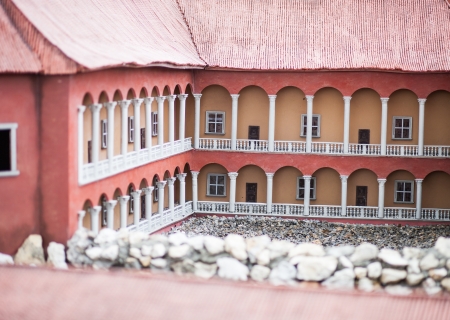 Reconstruction model of castle, architectural miniature parkのeditorial素材